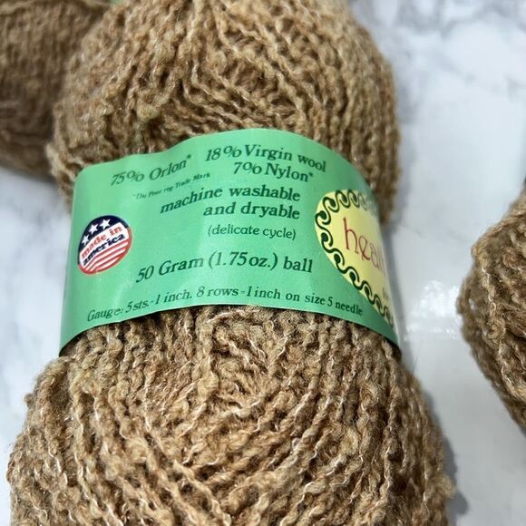 BRUNSWICK’S Heather Boucle Wheat Heather Vintage Yarn-50g each Lot of 3 - Picture 6 of 6